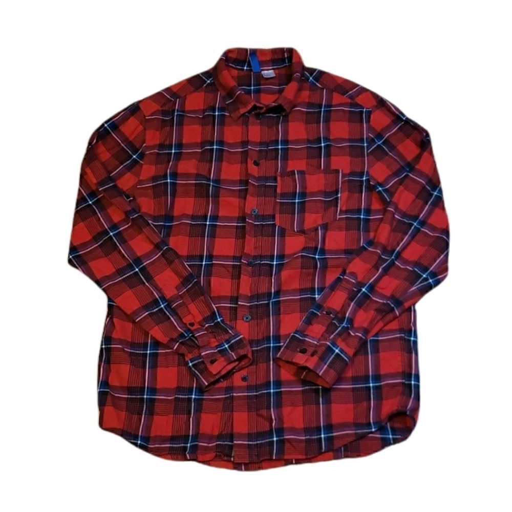 Red Plaid Flannel Shirt, Divided